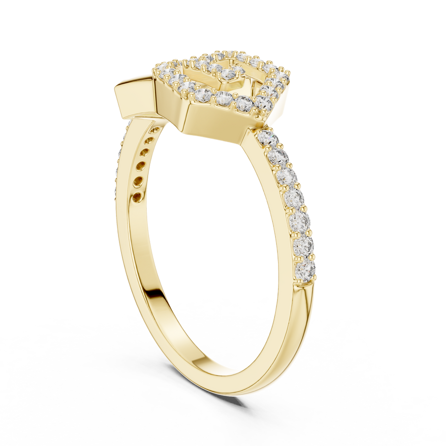 Averielle Heartline Pavé  Diamond Ring