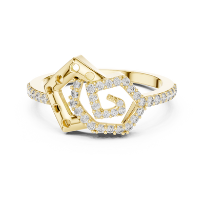 Averielle Heartline Pavé  Diamond Ring