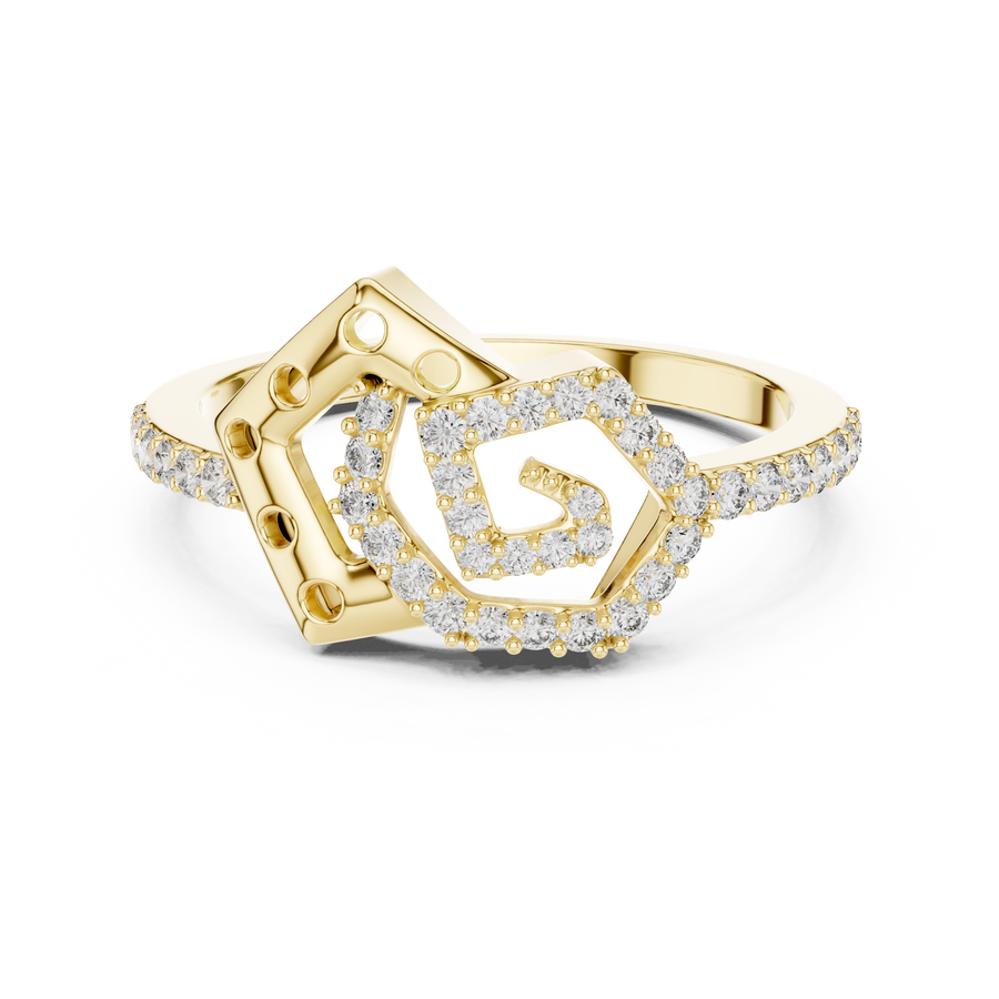 Averielle Heartline Pavé  Diamond Ring