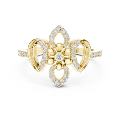 Valerienne Floral Cluster  Diamond Ring