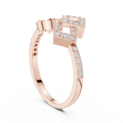 Avelienne Geometric Floral Diamond Ring