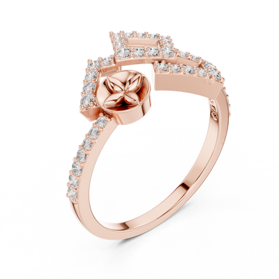 Avelienne Geometric Floral Diamond Ring