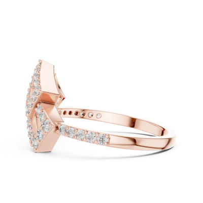 Avelienne Geometric Floral Diamond Ring