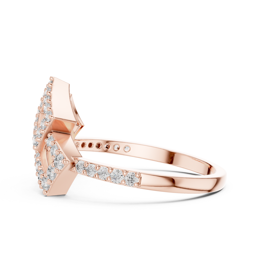 Avelienne Geometric Floral Diamond Ring