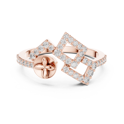 Avelienne Geometric Floral Diamond Ring