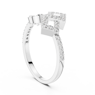 Avelienne Geometric Floral Diamond Ring