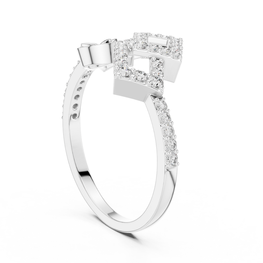 Avelienne Geometric Floral Diamond Ring