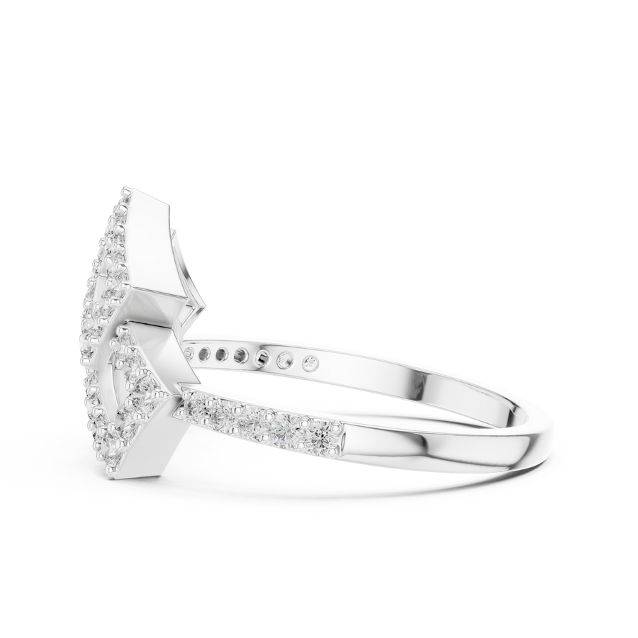 Avelienne Geometric Floral Diamond Ring