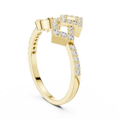 Avelienne Geometric Floral Diamond Ring