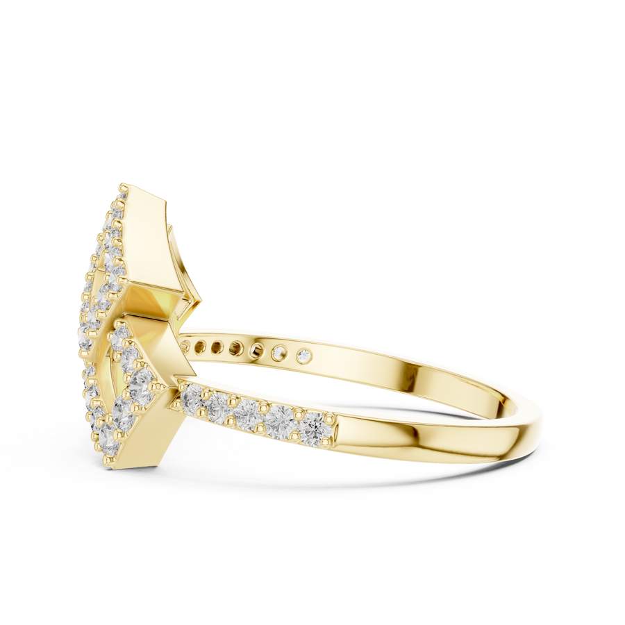 Avelienne Geometric Floral Diamond Ring