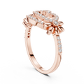 Lunavienne Oval Floral Halo Diamond Ring
