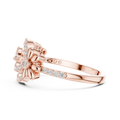Lunavienne Oval Floral Halo Diamond Ring