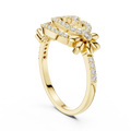 Lunavienne Oval Floral Halo Diamond Ring