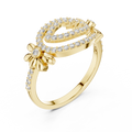 Lunavienne Oval Floral Halo Diamond Ring