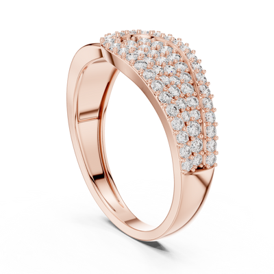 Lysavienne Pavé Cascade Round Diamond Ring