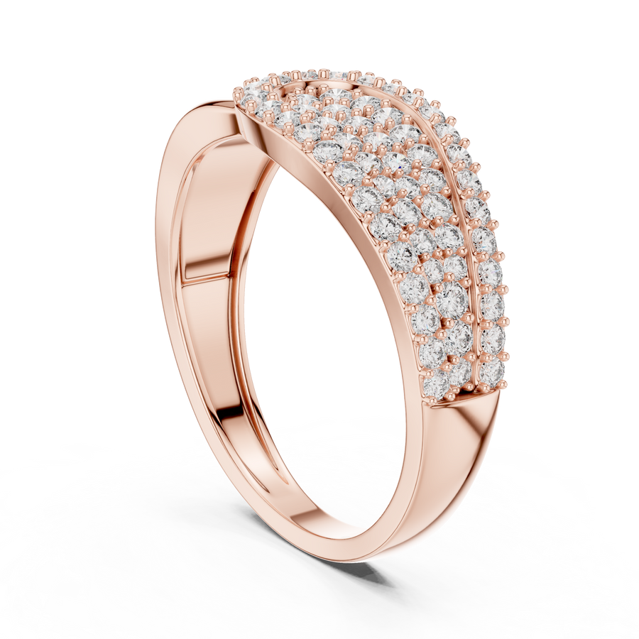 Lysavienne Pavé Cascade Round Diamond Ring