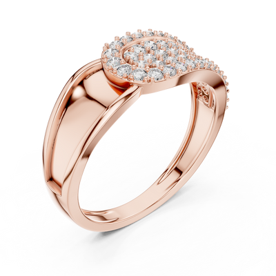 Lysavienne Pavé Cascade Round Diamond Ring