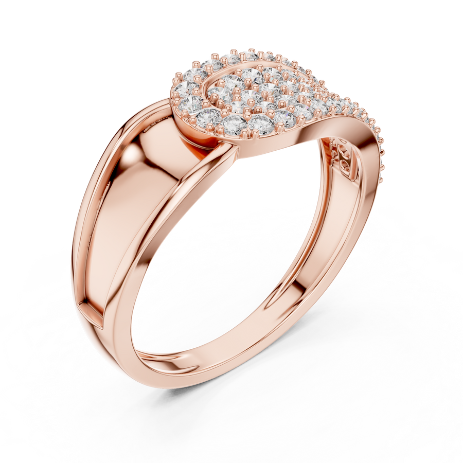 Lysavienne Pavé Cascade Round Diamond Ring