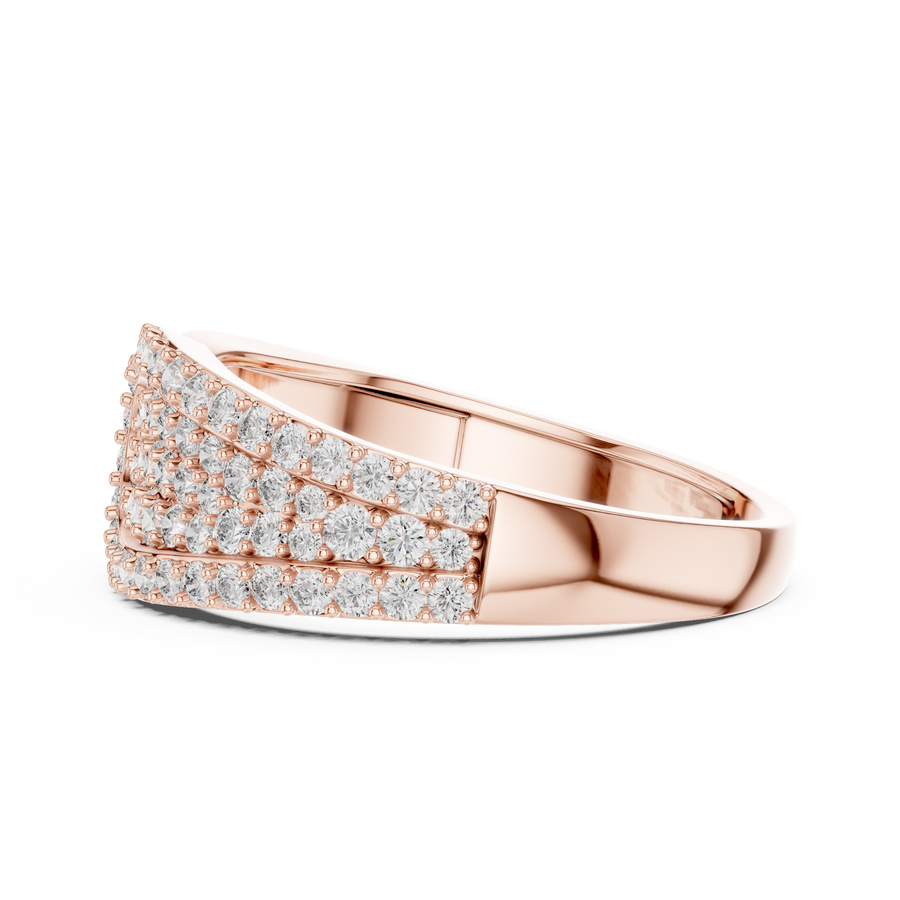 Lysavienne Pavé Cascade Round Diamond Ring