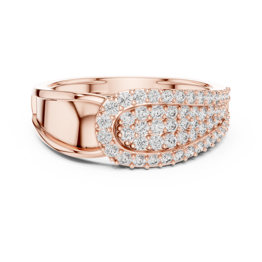 Lysavienne Pavé Cascade Round Diamond Ring