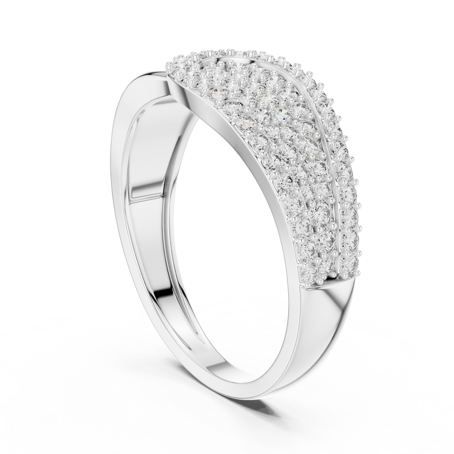 Lysavienne Pavé Cascade Round Diamond Ring