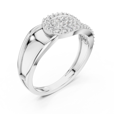 Lysavienne Pavé Cascade Round Diamond Ring