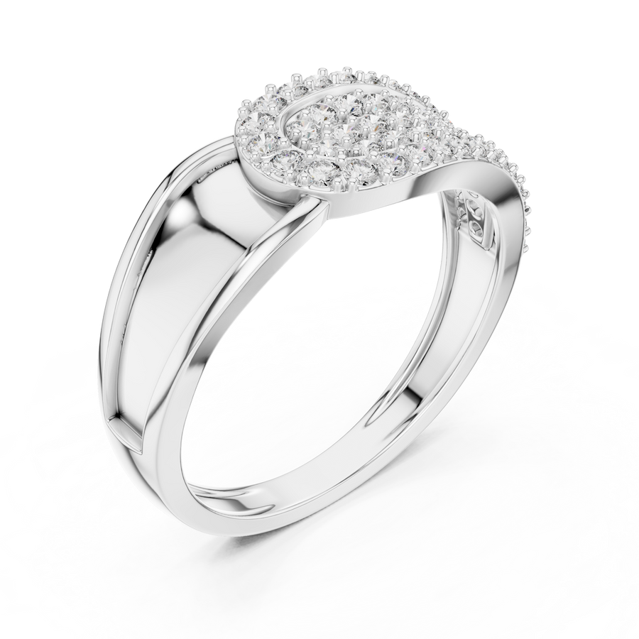 Lysavienne Pavé Cascade Round Diamond Ring
