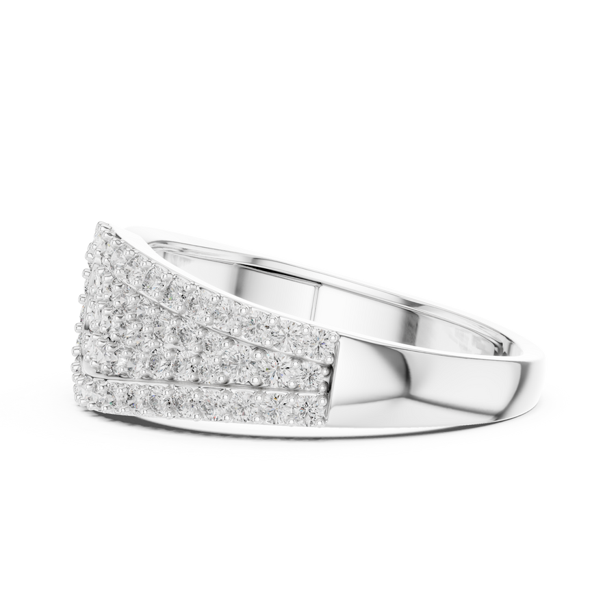Lysavienne Pavé Cascade Round Diamond Ring