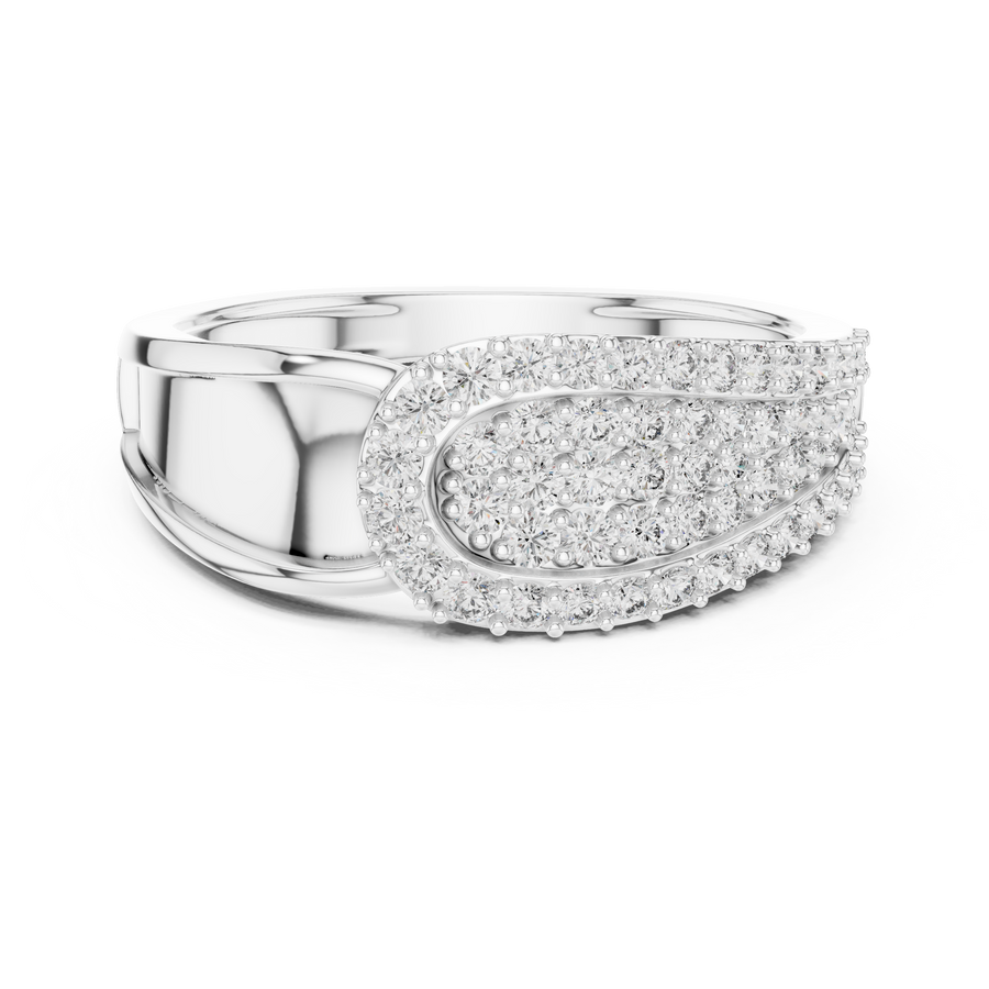 Lysavienne Pavé Cascade Round Diamond Ring