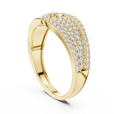 Lysavienne Pavé Cascade Round Diamond Ring