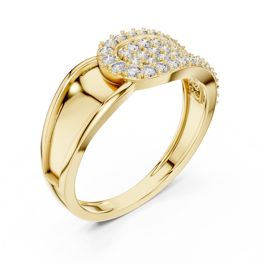 Lysavienne Pavé Cascade Round Diamond Ring