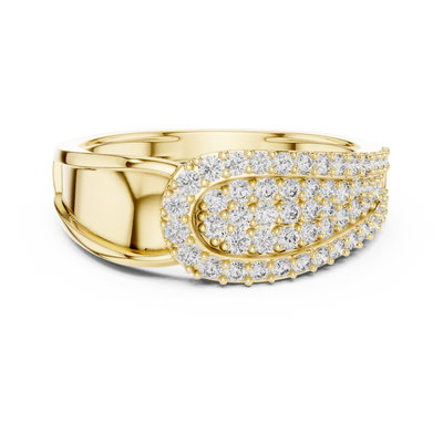 Lysavienne Pavé Cascade Round Diamond Ring