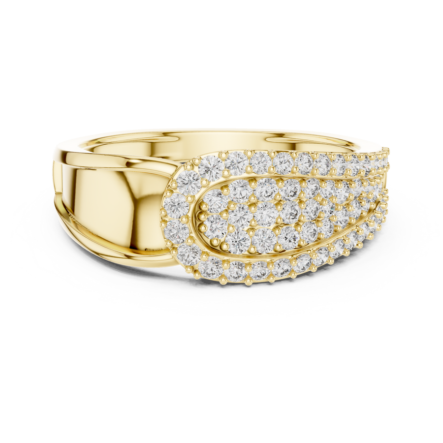 Lysavienne Pavé Cascade Round Diamond Ring