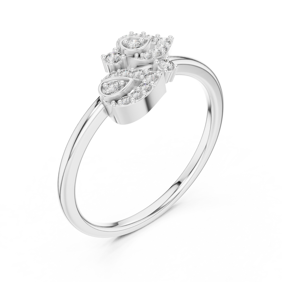Valerienne Twin Bloom  Diamond Ring