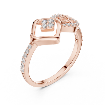 Celestrienne Square Halo  Diamond Ring