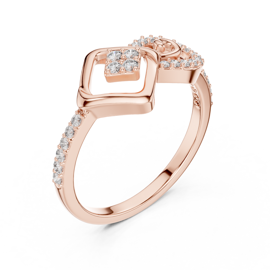 Celestrienne Square Halo  Diamond Ring