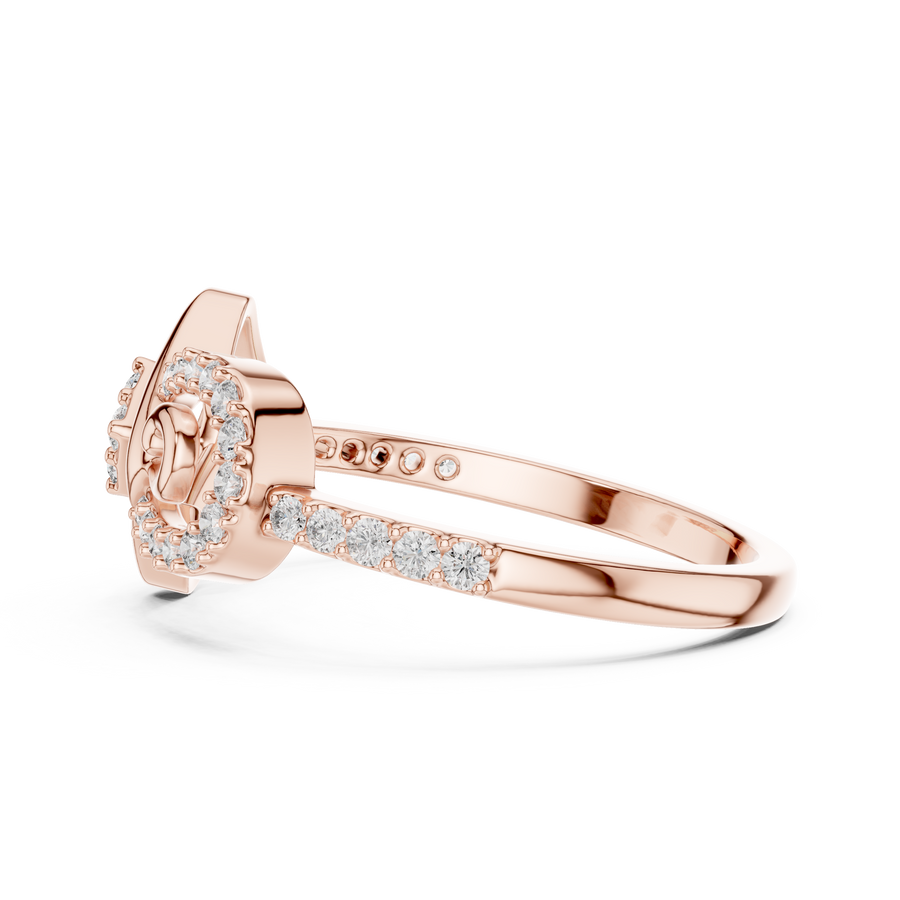Celestrienne Square Halo  Diamond Ring
