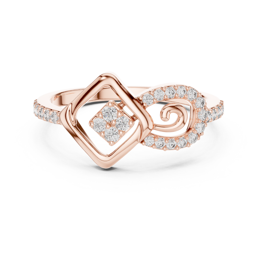 Celestrienne Square Halo  Diamond Ring