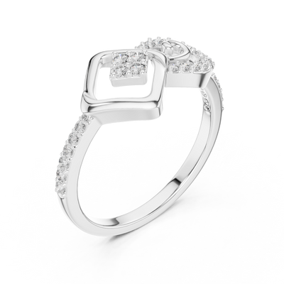 Celestrienne Square Halo  Diamond Ring