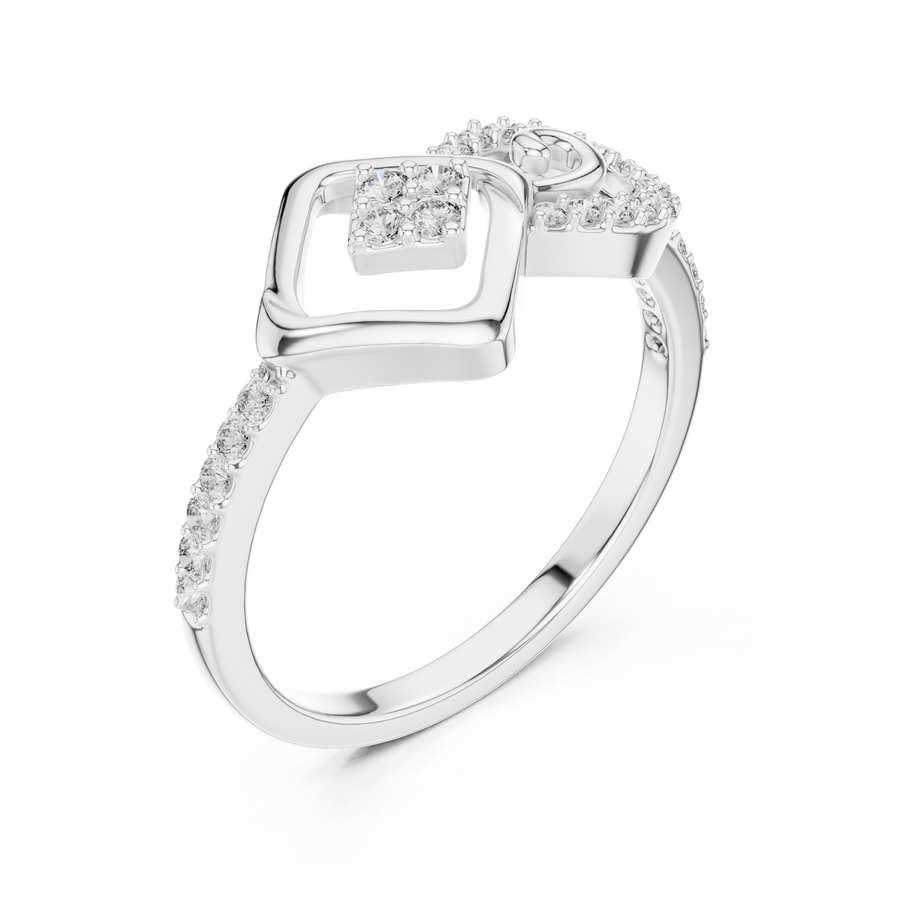 Celestrienne Square Halo  Diamond Ring