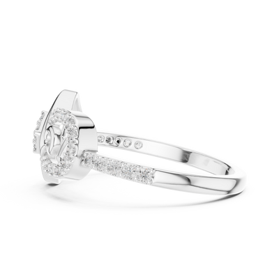 Celestrienne Square Halo  Diamond Ring