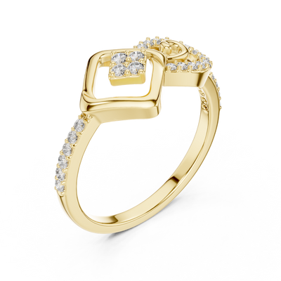 Celestrienne Square Halo  Diamond Ring