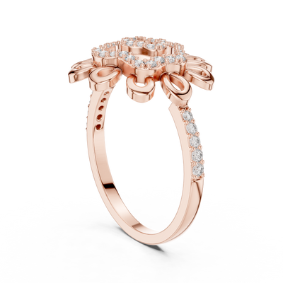 Rosavienne Floral Halo Diamond Ring