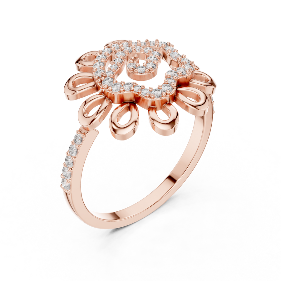 Rosavienne Floral Halo Diamond Ring