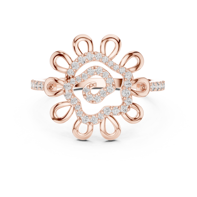 Rosavienne Floral Halo Diamond Ring