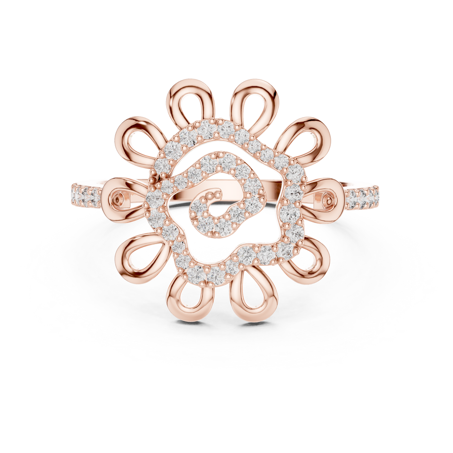 Rosavienne Floral Halo Diamond Ring