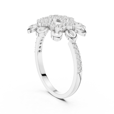 Rosavienne Floral Halo Diamond Ring