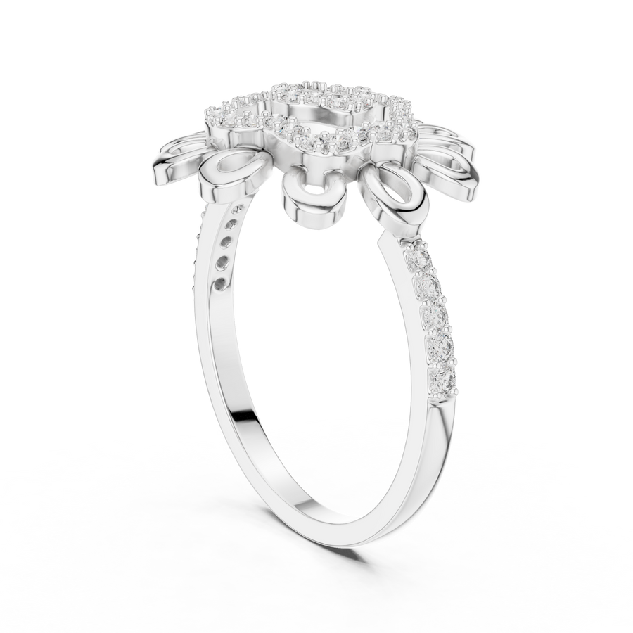 Rosavienne Floral Halo Diamond Ring