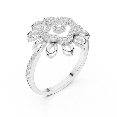 Rosavienne Floral Halo Diamond Ring