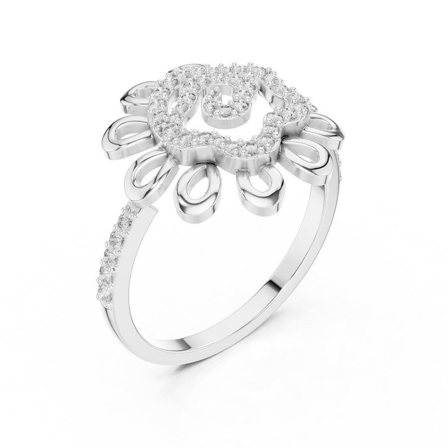 Rosavienne Floral Halo Diamond Ring